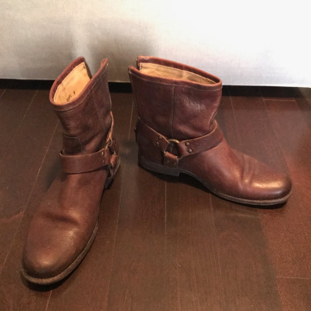 Frye Brown Harness Boots Size 10